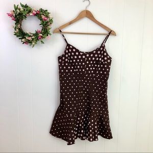Kimchi Blue Polka Dot Mini Sundress Pink Brown 💕